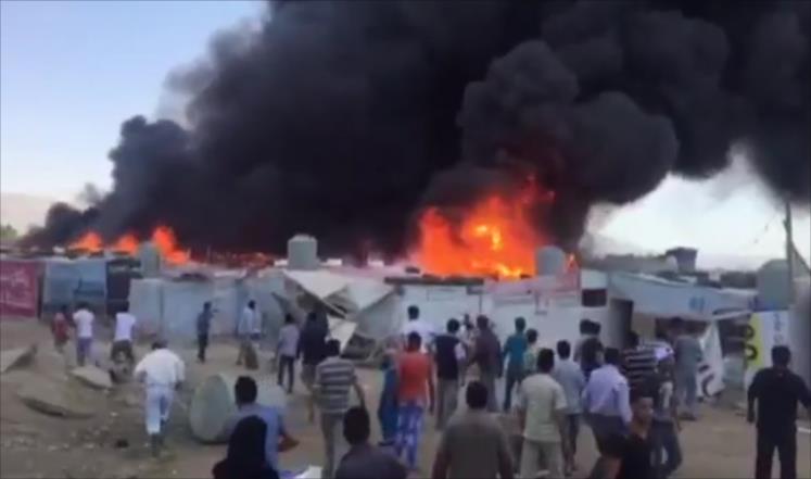 مقتل طفلة و5 آخرين بحريق في مخيم اللاجئين بالبقاع
