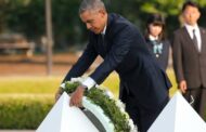 اوباما يزور هيروشيما لاول مرة بالتاريخ ويضع اكليل ورد
