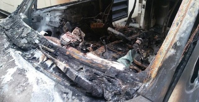 إحراق سيارة النقل المباشر في قناة الجديد