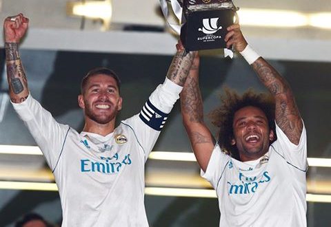 سيرجيو راموس ومارسيلو يرفعان كأس السوبر الاسبانية فجر الخميس 17 اغسطس