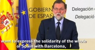 Spain president talking after Barcelona's attack - رئيس وزراء اسبانيا يتحدث بعد الهجوم الارهابي في برشلونة