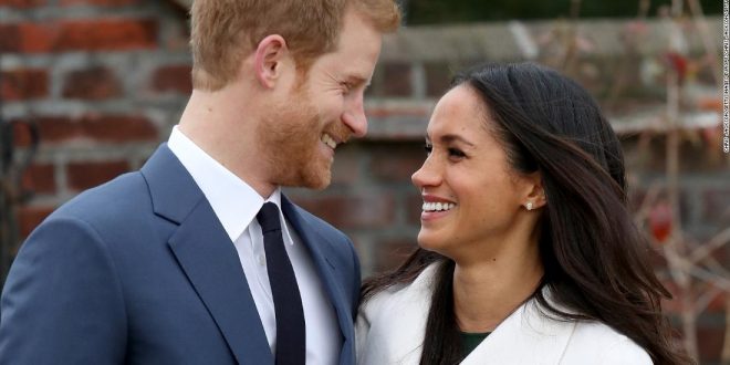 Prince Harry and actress Meghan Markle during announcement of new baby Archie Windsor - الأمير هاري وميغان ماركل خلال إظهار طفلهما لأول مرة